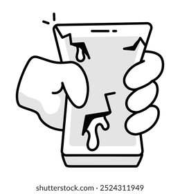 Handgezeichnetes Symbol für Schäden am Handy 

