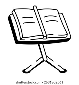 A hand drawn style icon of music stand
