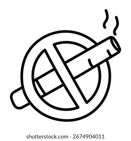 Ícone de estilo desenhado à mão de símbolo de proibido fumar