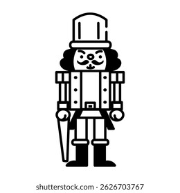 A hand drawn style icon of nutcracker soldier