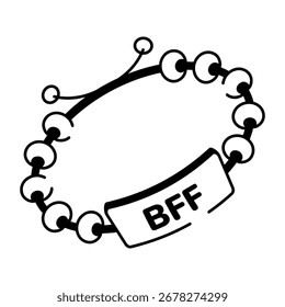 Ein handgezeichnetes Stilsymbol, das eine Freundschaftsband darstellt
