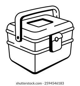 A hand drawn style icon of safari cooler 