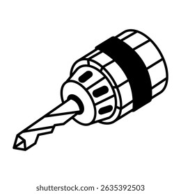 A hand drawn style icon showing a drill head tool
