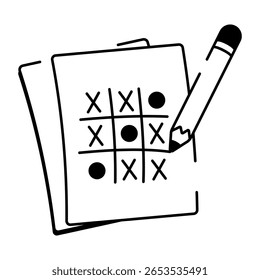 Un icono de estilo dibujado a mano que muestra xo juego
