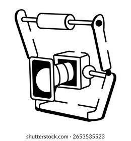 A hand drawn style icon showing portable steadicam