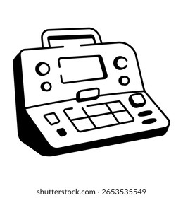 Un icono de estilo dibujado a mano que muestra la consola de edición
