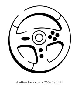 Ein handgezeichnetes Symbol mit einem Lenkrad
