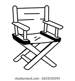 Ein handgezeichnetes Stilsymbol mit Regiestuhl