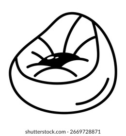 A hand drawn style icon showing bean bag
