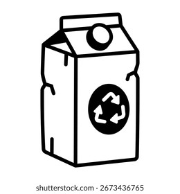 Un icono de estilo dibujado a mano que muestra la bolsa de residuos
