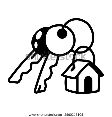 A hand drawn style icon showing house key

