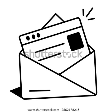 A hand drawn style icon showing email
