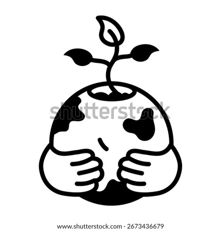 A hand drawn style icon showing waste bag

