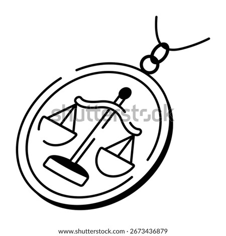 A hand drawn style icon showing libra necklace
