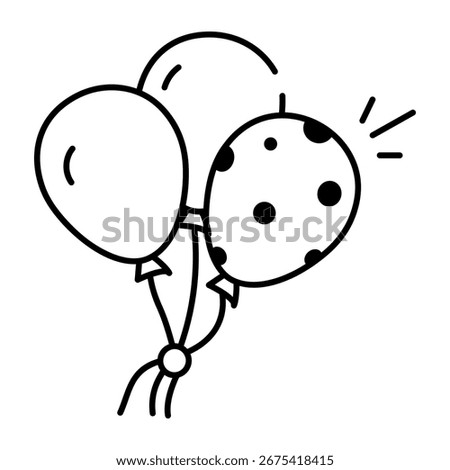 A hand drawn style icon showing balloons