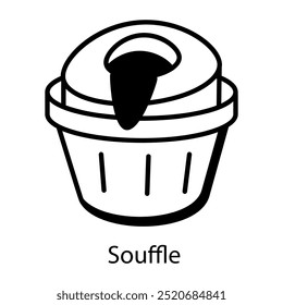 Un icono de estilo dibujado a mano de souffle 
