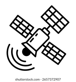 Um ícone de estilo desenhado à mão de um rádio de espaço
