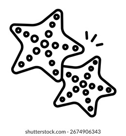 Ein handgezeichnetes Symbol für Seesterne.