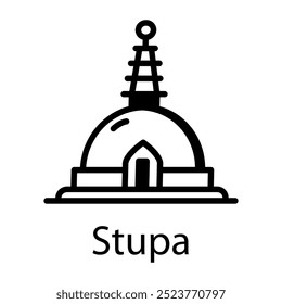 Ein handgezeichnetes Stil-Symbol von stupa 