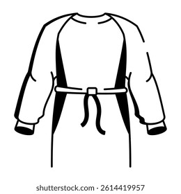 Hand drawn style icon of a surgical gown 
