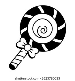Hand drawn style icon of swirl lollipop
