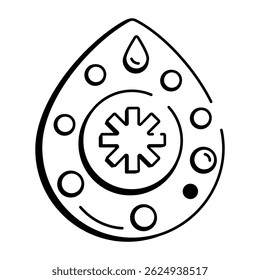 A hand drawn style icon symbolizing the concept of anemia
