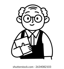 A hand drawn style icon of a tutor 
