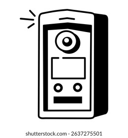 A hand drawn style icon of video doorbell
