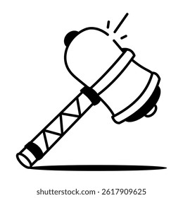 A hand drawn style icon of a war club 
