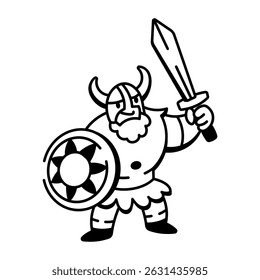 A hand drawn style icon of warrior spirit
