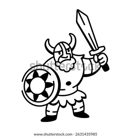 A hand drawn style icon of warrior spirit
