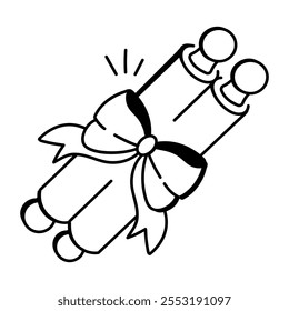 A hand drawn style icon of wedding scroll 

