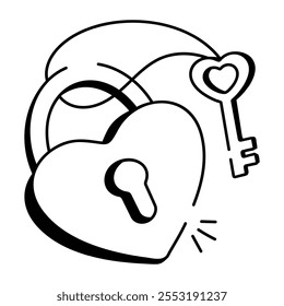 A hand drawn style icon of wedlock 

