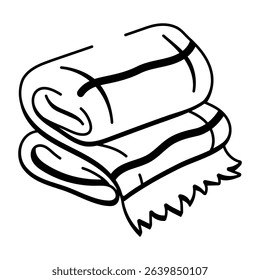 A hand drawn style icon of wool blanket
