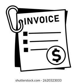 A hand drawn style illustration of invoice 
