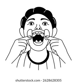 Uma ilustração de estilo desenhado à mão da guarda de boca

