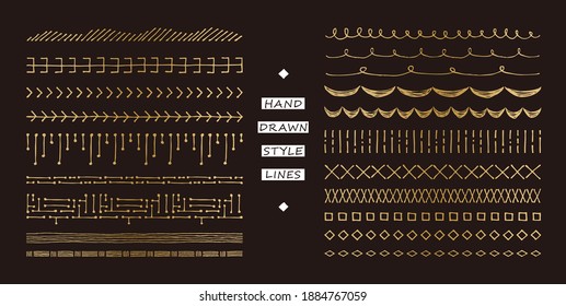 conjunto de líneas de estilo dibujado a mano
