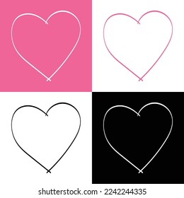 Hand Drawn Style Love Hearts For Valentine's Day