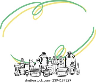 Hand drawn style Multiple seasonings Simple frame illustration