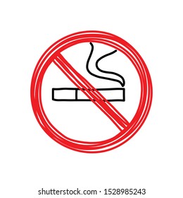 Hand drawn style of no smoking sign