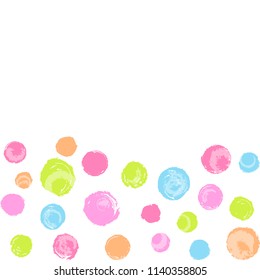 Hand drawn style polka dots seamless pattern