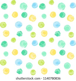 Hand drawn style polka dots seamless pattern