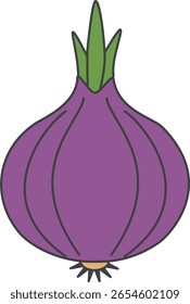 Hand drawn Style Red Onion Illustration
