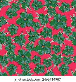 Hand drawn style seamless background flower pattern. Vector illustration.Pastel color
