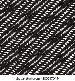 Hand drawn style seamless pattern. Abstract geometric tiling background in black and white. Vector stylish doodle line lattice