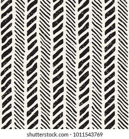 Hand drawn style seamless pattern. Abstract geometric tiling background in black and white. Vector stylish doodle line lattice