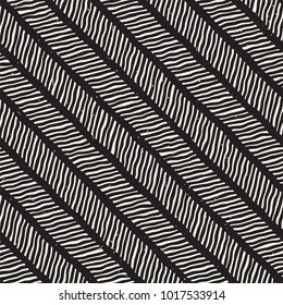 Hand drawn style seamless pattern. Abstract geometric tiling background in black and white. Vector stylish doodle line lattice