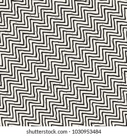 Hand drawn style seamless pattern. Abstract geometric tiling background in black and white. Vector doodle line lattice