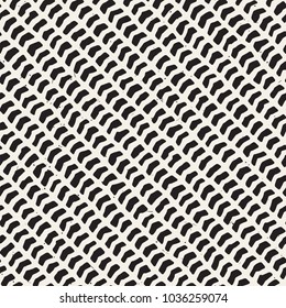 Hand drawn style seamless pattern. Abstract geometric tiling background in black and white. Vector stylish doodle line lattice