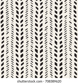 Hand drawn style seamless pattern. Abstract geometric tiling background in black and white. Vector stylish doodle line lattice